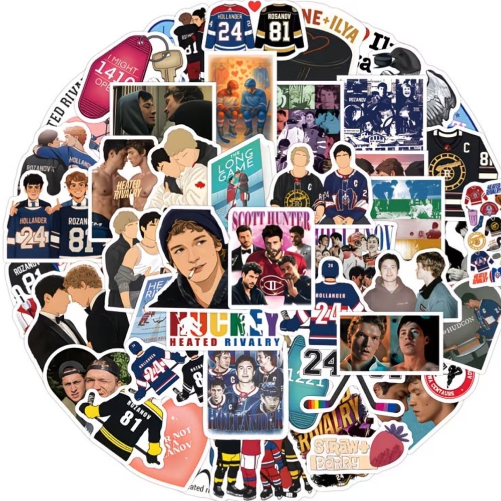Heated Rivalry Sports-Themed Sticker Set (pack of 15)